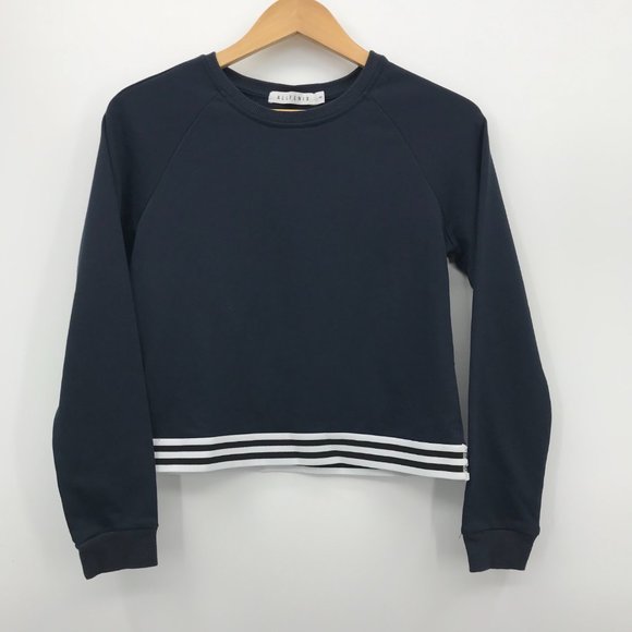 Allfenix Sweatshirt Crop TracK Top Small Navy Blue - Picture 1 of 7